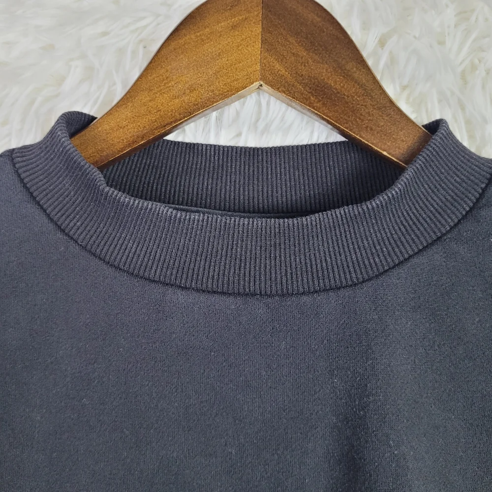 Varley Sweater Womens M Black Peached‎ Sweat Cotton Blend Ribbed Pullover